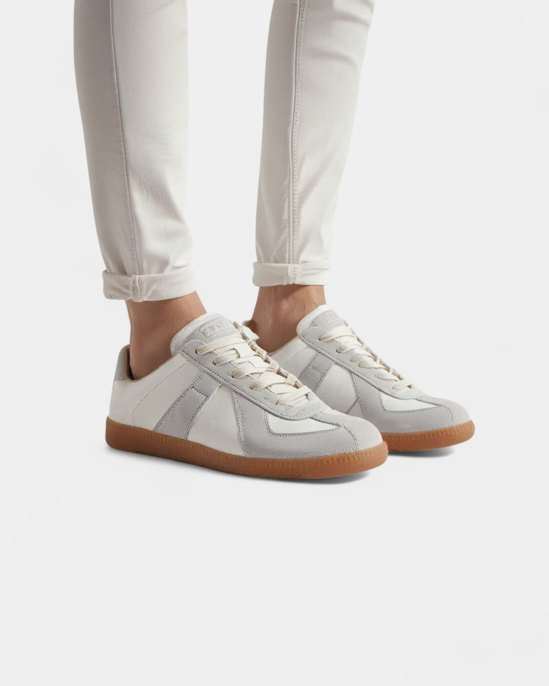 Witte Sneakers - Heren Casual Everyday Lace-Up Sneakers-Boutique Moda
