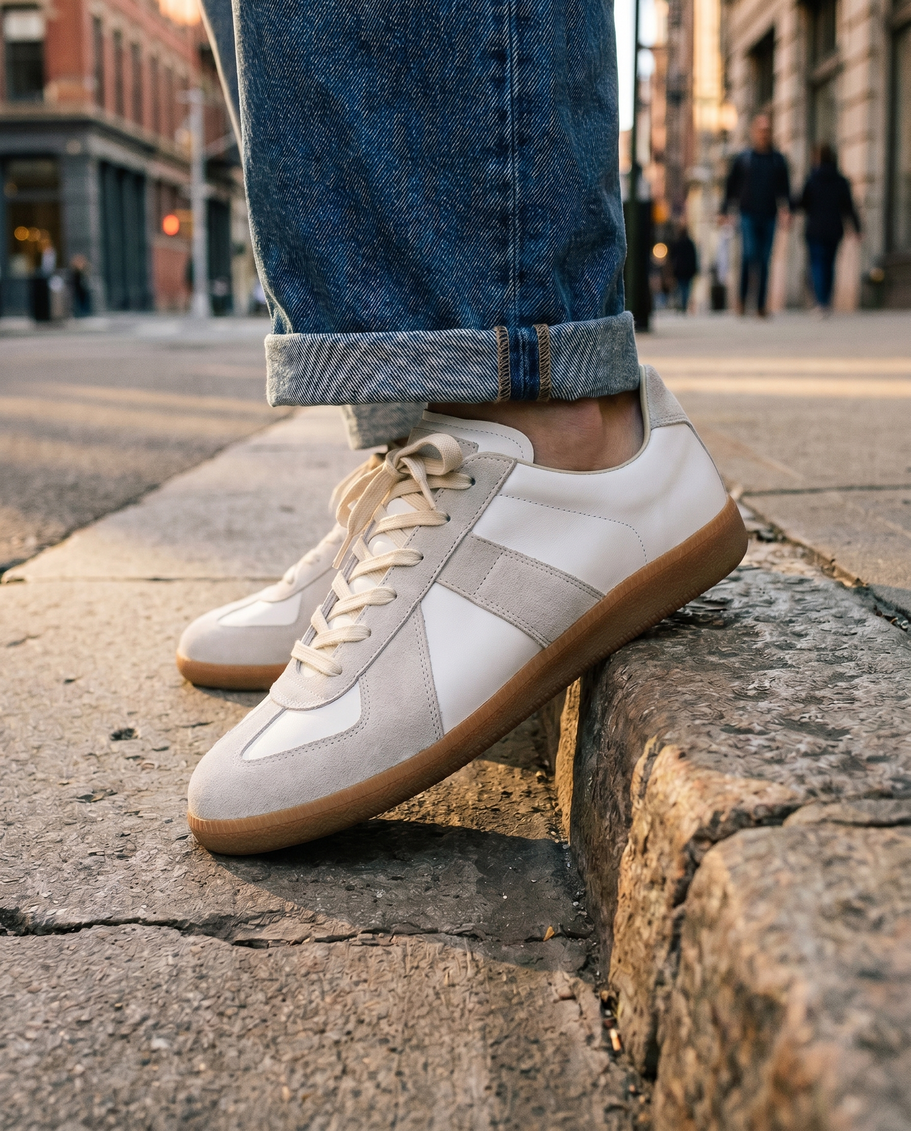 Witte Sneakers - Heren Casual Everyday Lace-Up Sneakers-Boutique Moda