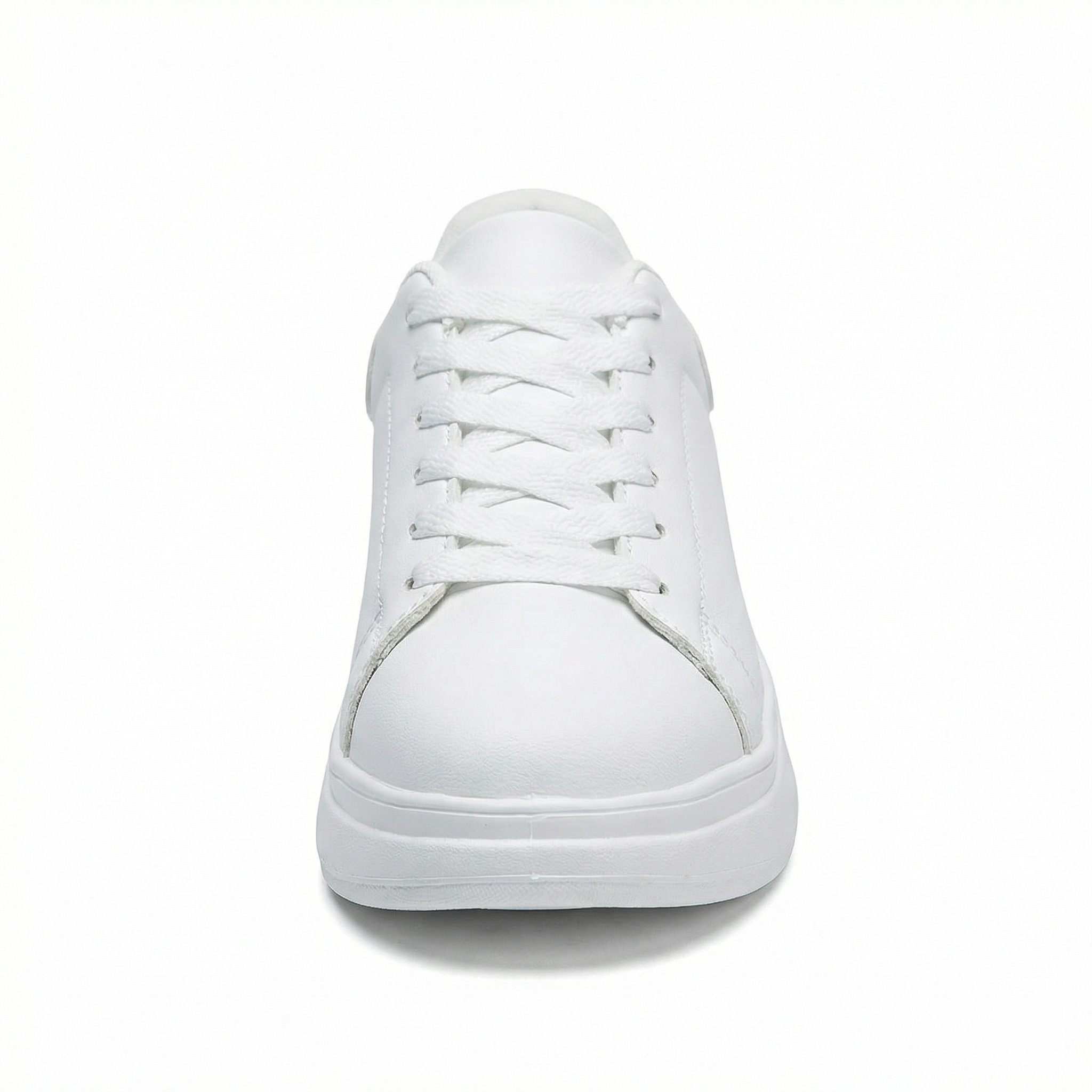 Witte sneakers - Platformsneakers met veters voor dames-Boutique Moda