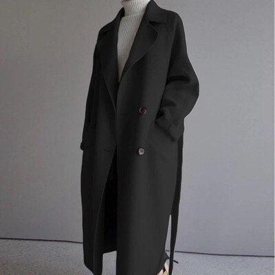Wollen Mantel - Dubbel gespeld - Riem - Wollen jas - Wollen overjas Dames-Boutique Moda