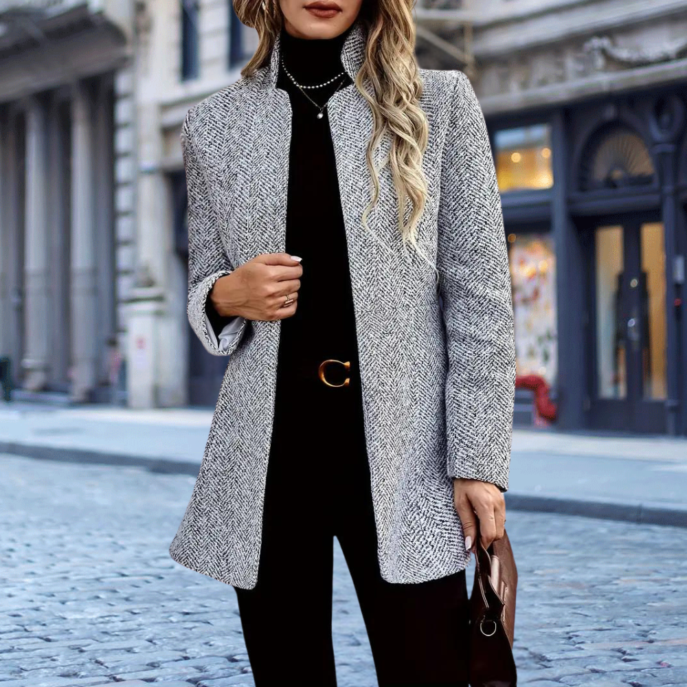Wollen Trenchcoat - Blazerjasje met open voorkant voor dames in de herfst-Boutique Moda