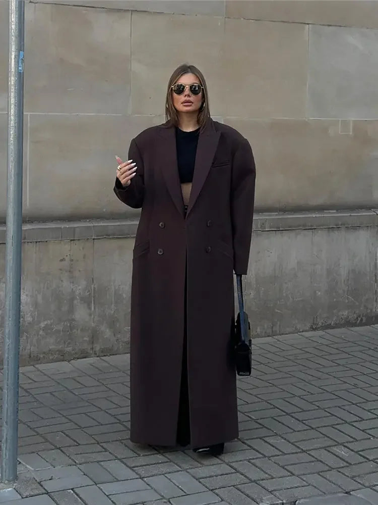 Wollen Trenchcoat | Double Breasted | Lang | Oversized Coat | Damesjassen-Boutique Moda