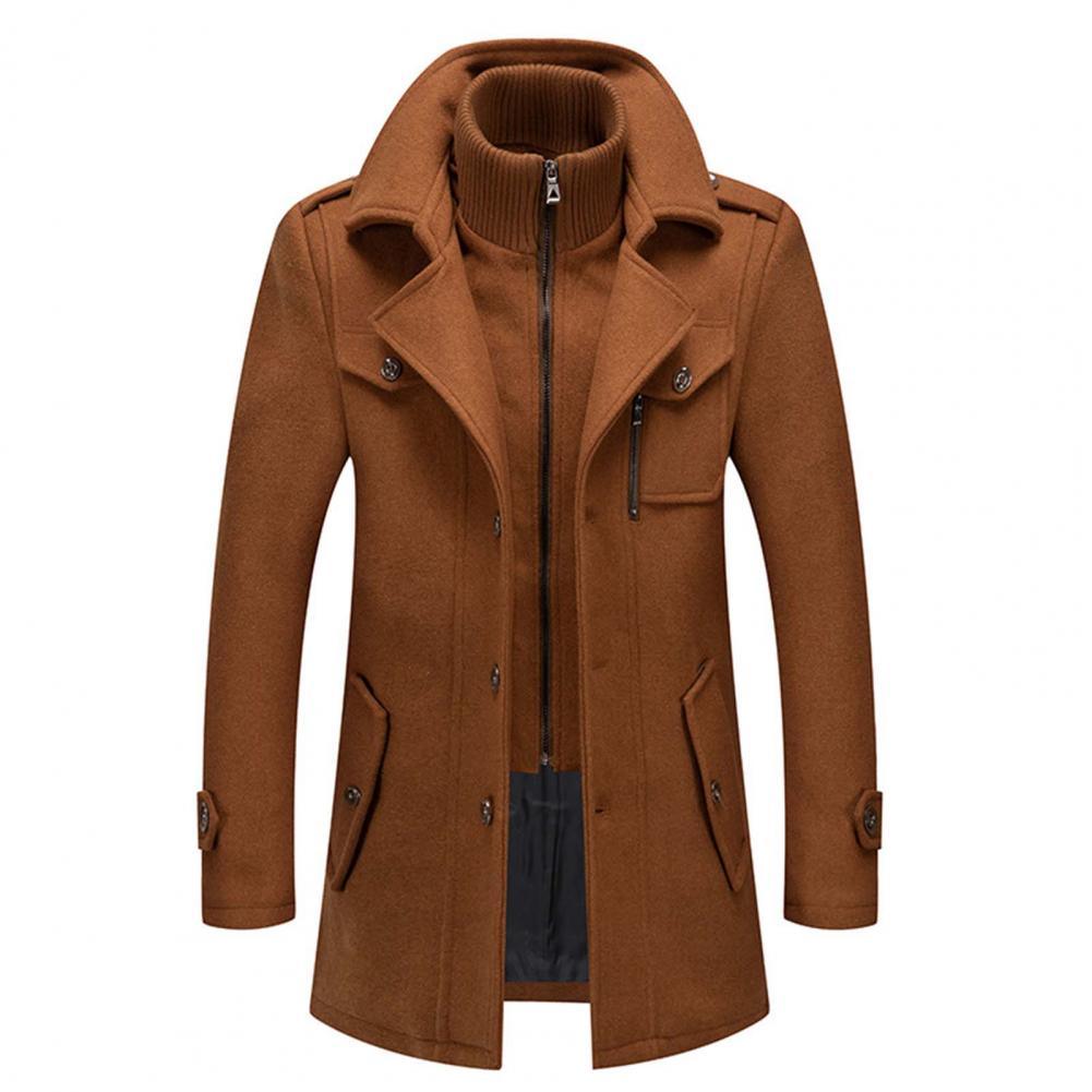 Wollen jas - Halflange wollen jas met rits voor heren in de winter-Boutique Moda
