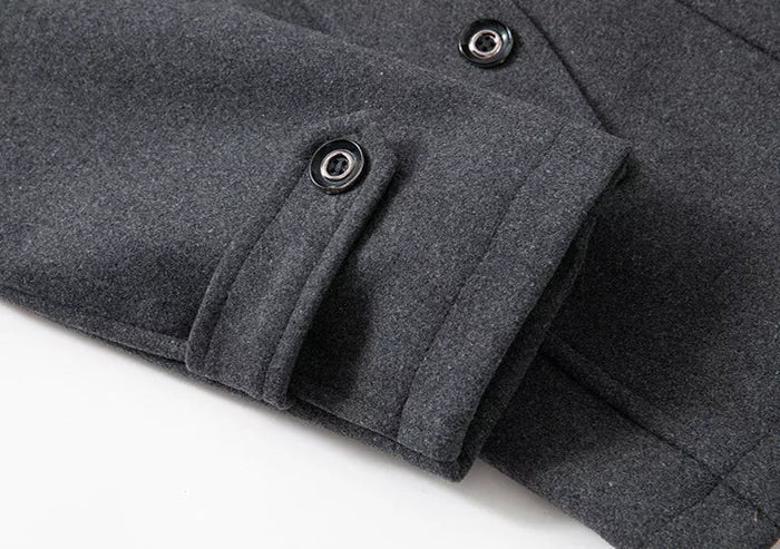 Wollen jas - Halflange wollen jas met rits voor heren in de winter-Boutique Moda