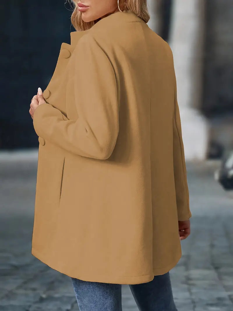 Wollen trenchcoat - Stijlvolle middellange wollen overjas voor dames-Boutique Moda