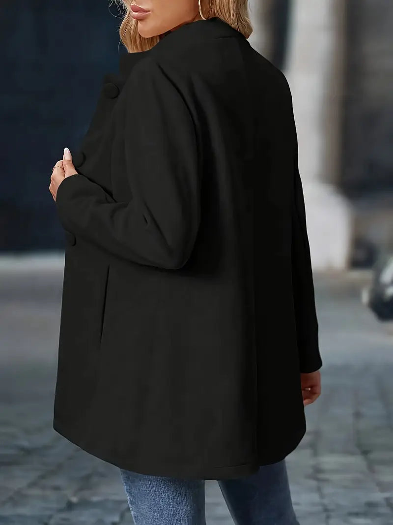 Wollen trenchcoat - Stijlvolle middellange wollen overjas voor dames-Boutique Moda