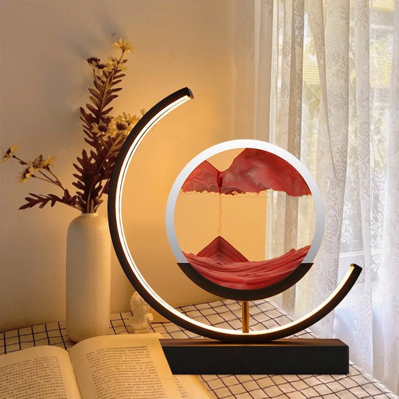 Zandkunstlamp met bewegend 3D zand | LED-tafellamp | 360° draaibaar-Boutique Moda