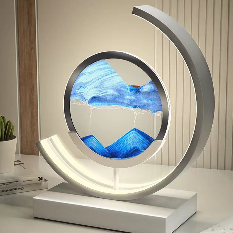 Zandkunstlamp met bewegend 3D zand | LED-tafellamp | 360° draaibaar-Boutique Moda