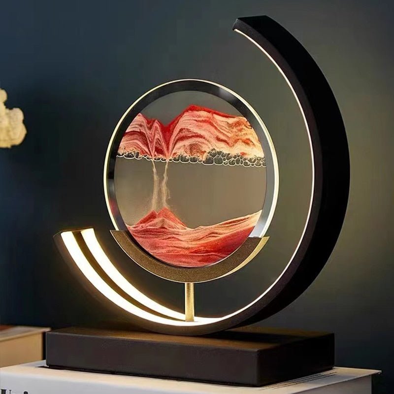Zandkunstlamp met bewegend 3D zand | LED-tafellamp | 360° draaibaar-Boutique Moda