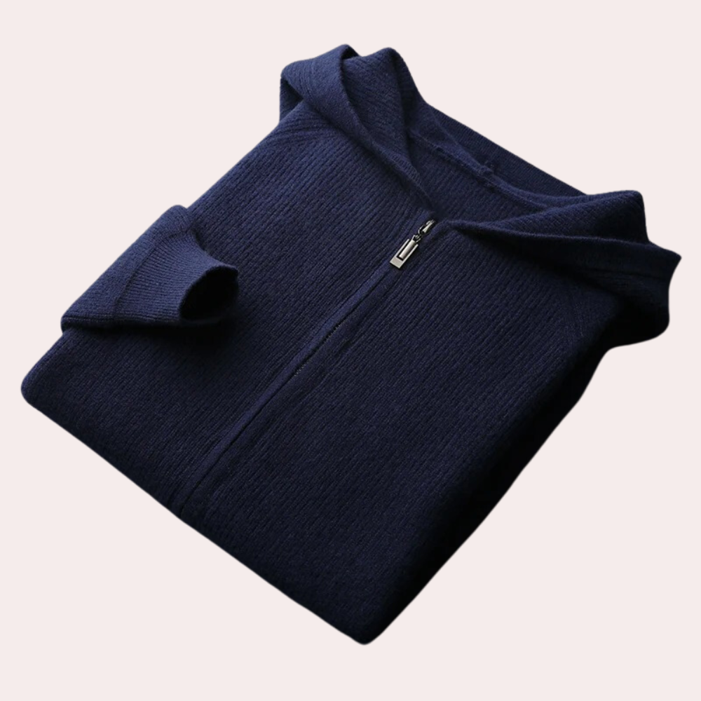 Zip Hoodie - Casual - Gebreid - Zip-Up Sweater - Herenkleding-Boutique Moda