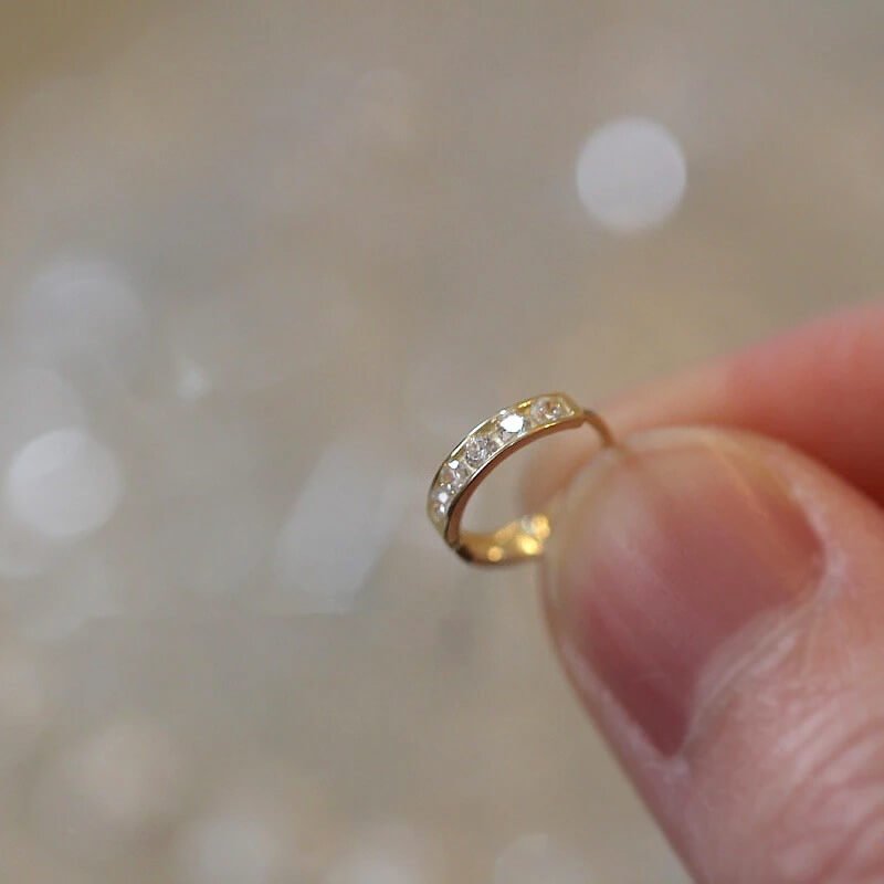 Zirkonia Oorbellen | 14k Verguld | Kleine Klapcreolen-Boutique Moda