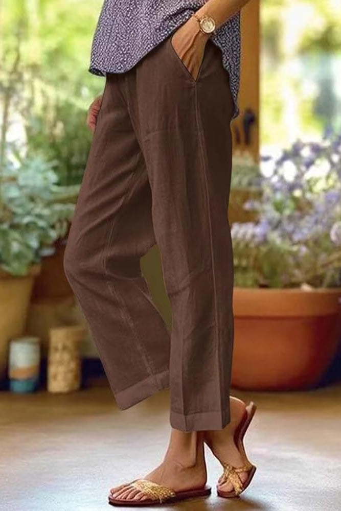 Zomerbroek - Lichte cropped broek voor dames-Boutique Moda