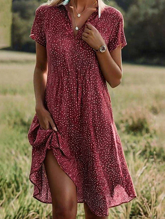 Zomerjurk | Korte Mouw | Zwierige Blousejurk-Boutique Moda