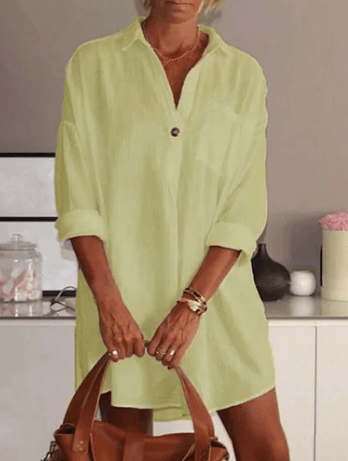 Zomerjurk | Los model | Halve Mouw | Overhemdjurk | Strandjurk-Boutique Moda