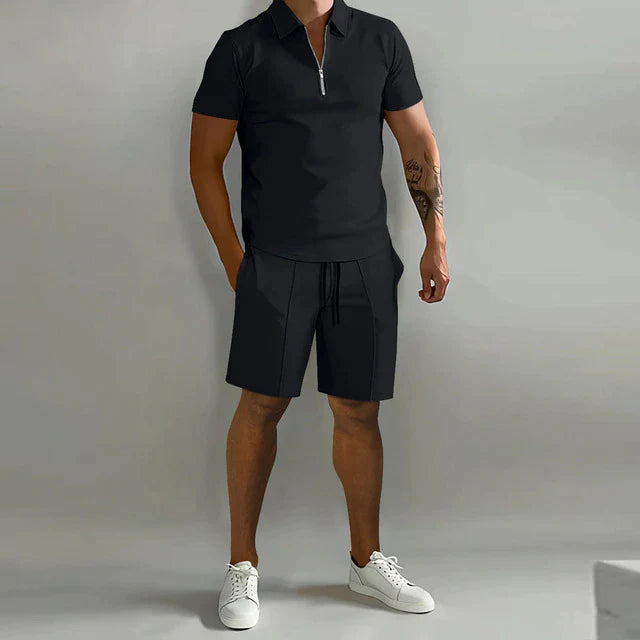 Zomerset Heren | Polo Met Rits En Short-Boutique Moda