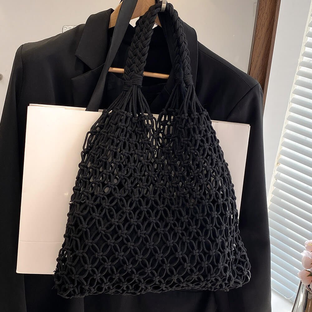 Zomertas Dames | Gehaakte Strandtas | Opengewerkt Boho Ruim-Boutique Moda