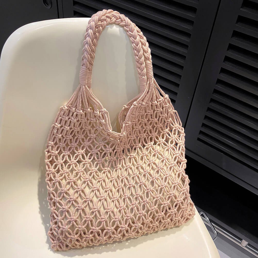 Zomertas Dames | Gehaakte Strandtas | Opengewerkt Boho Ruim-Boutique Moda