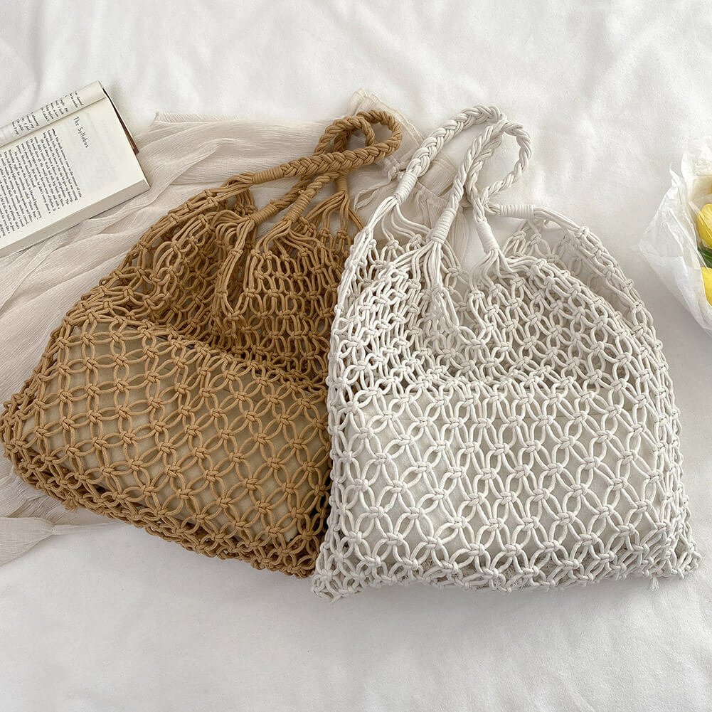 Zomertas Dames | Gehaakte Strandtas | Opengewerkt Boho Ruim-Boutique Moda