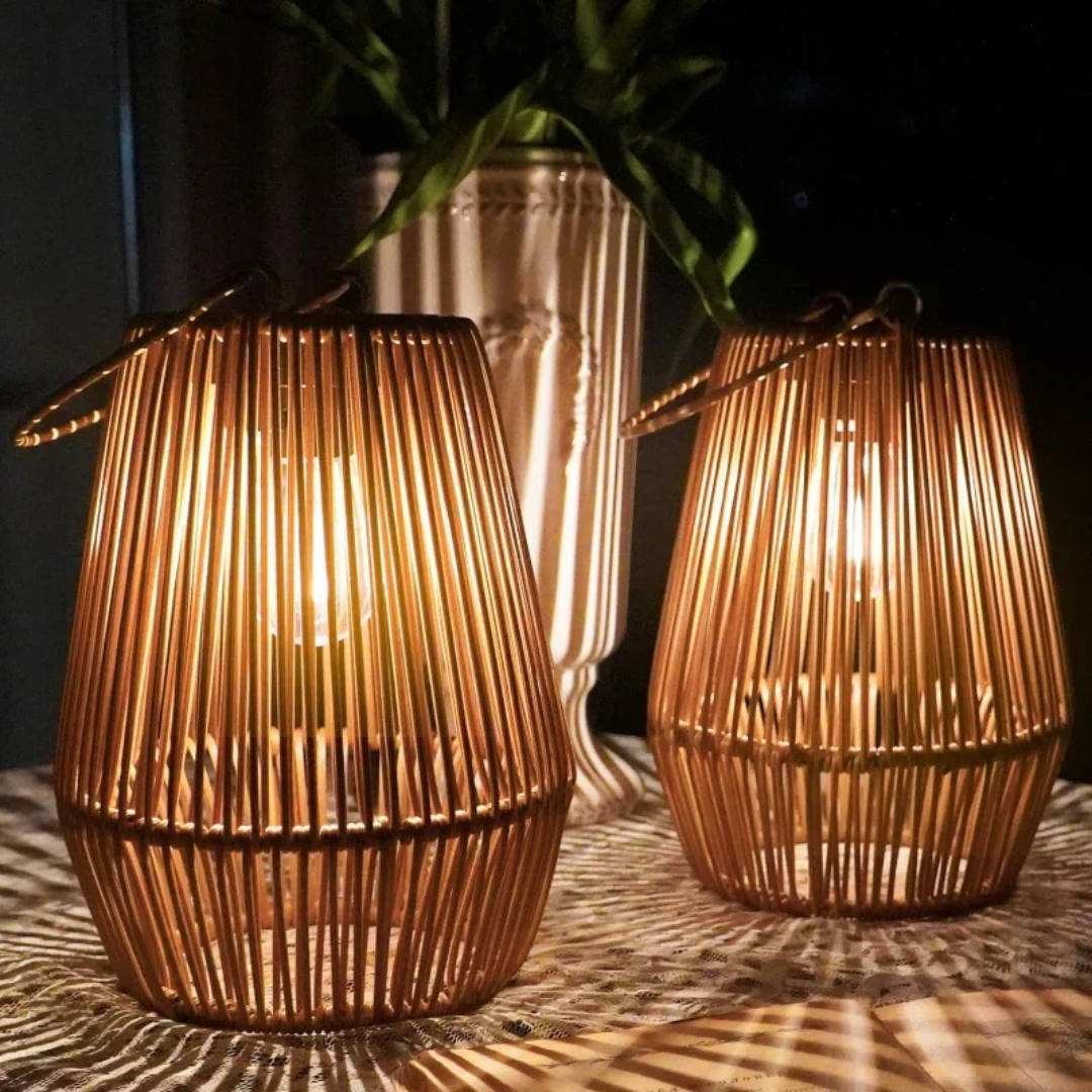 Zonne-energie lamp - Rotan - Tuin - Draagbare lamp - Buitenlamp-Boutique Moda