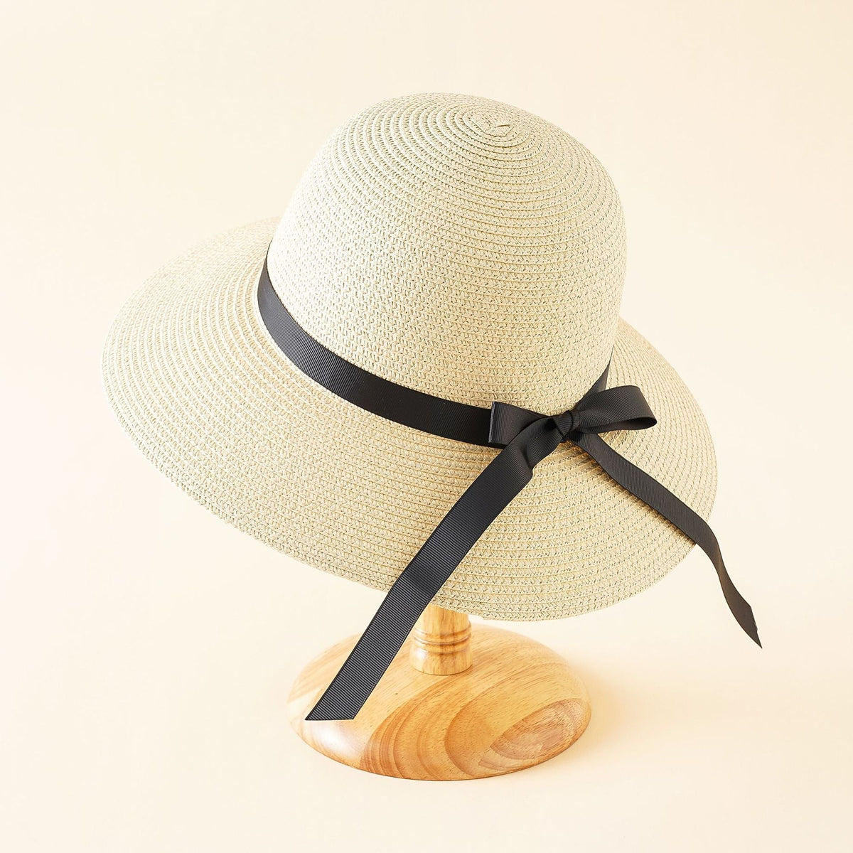 Zonnehoed Dames | Strohoed | Brede Rand | Zwart Lint-Boutique Moda
