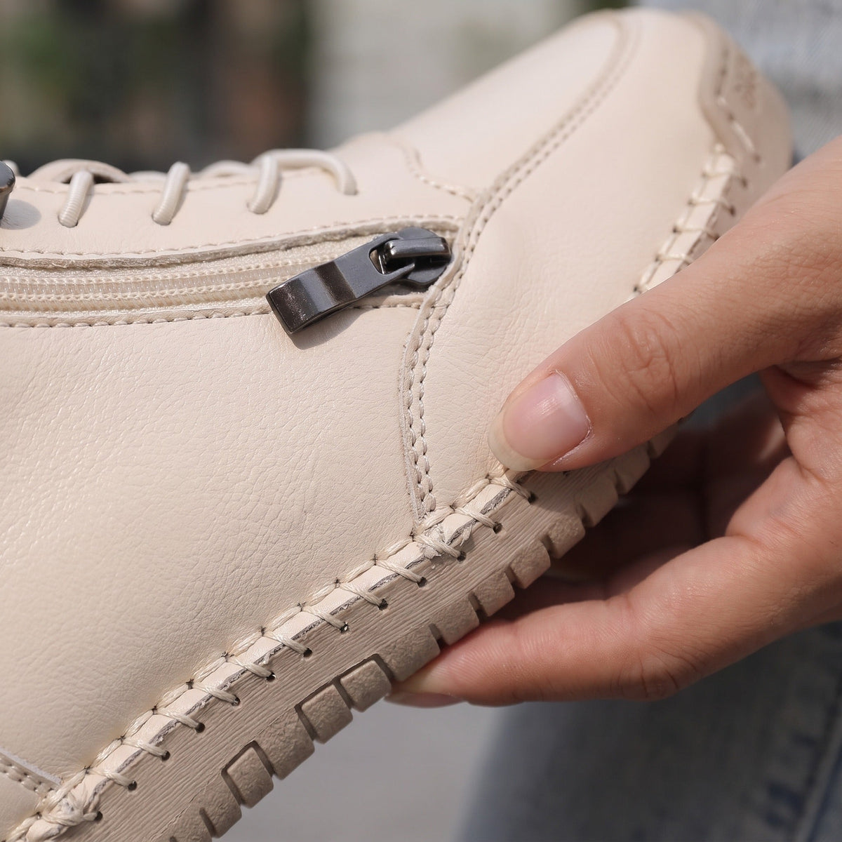 Sneakers Dames met Rits | Handgestikt | 12 Kleuren
