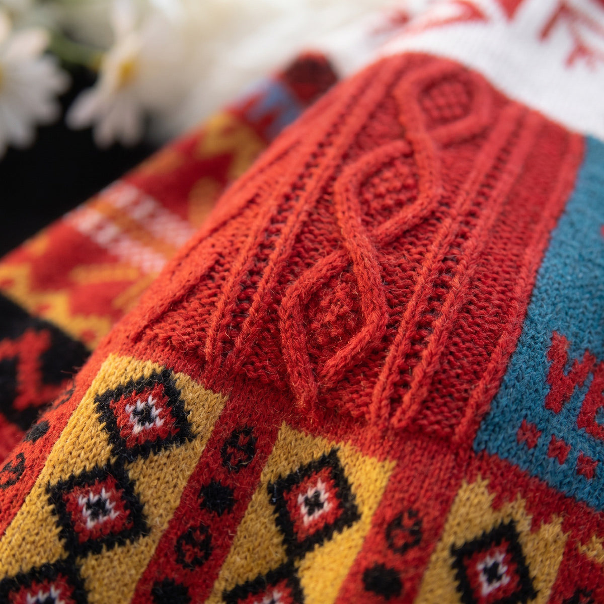 Kersttrui, close-up