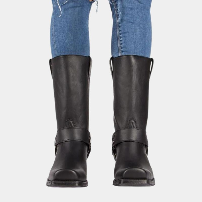 Cowboylaarzen Heren | Harnasriem | Vierkante Neus | Blokhak