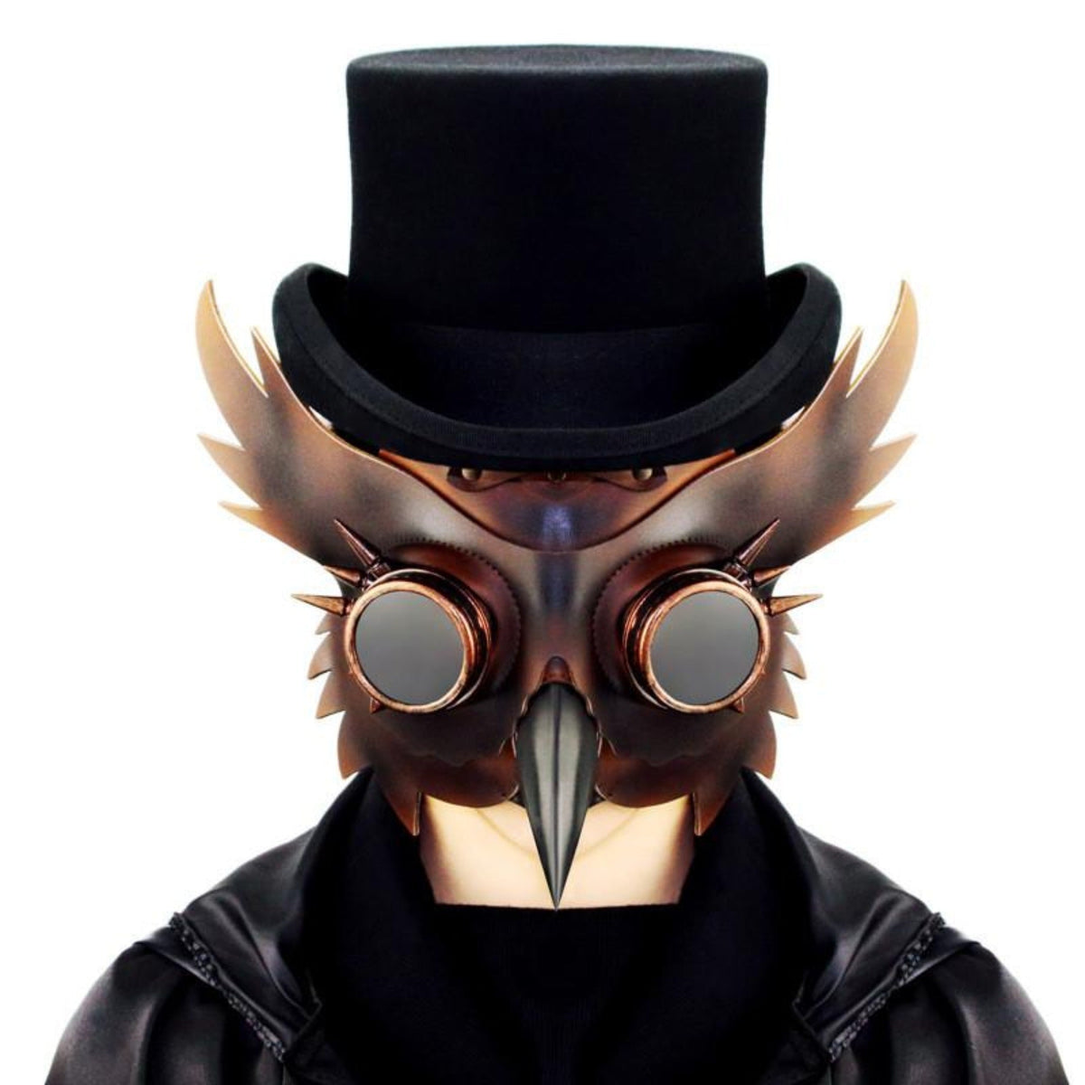 Uil Pestdokter Masker | Steampunk | Kunstleer | Brillenogen | Bruin