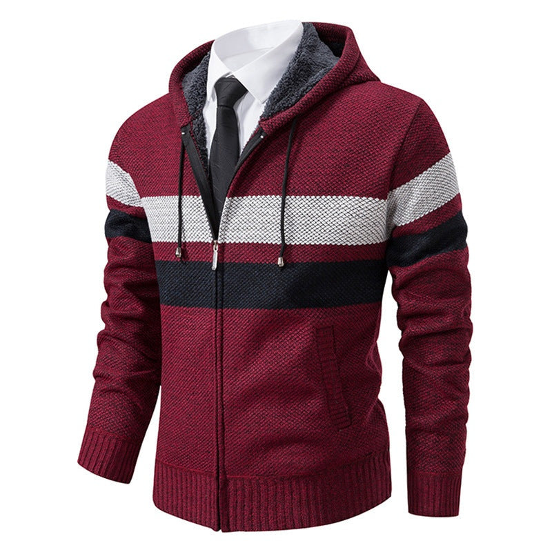 Gestreept Vest met Capuchon Heren | Teddyvoering | 5 Kleuren