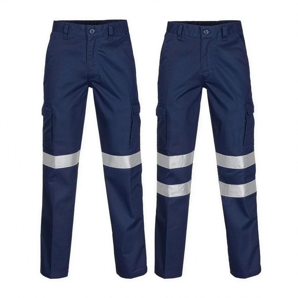 Werkbroek met Reflectie | Katoen | Cargo | Marineblauw