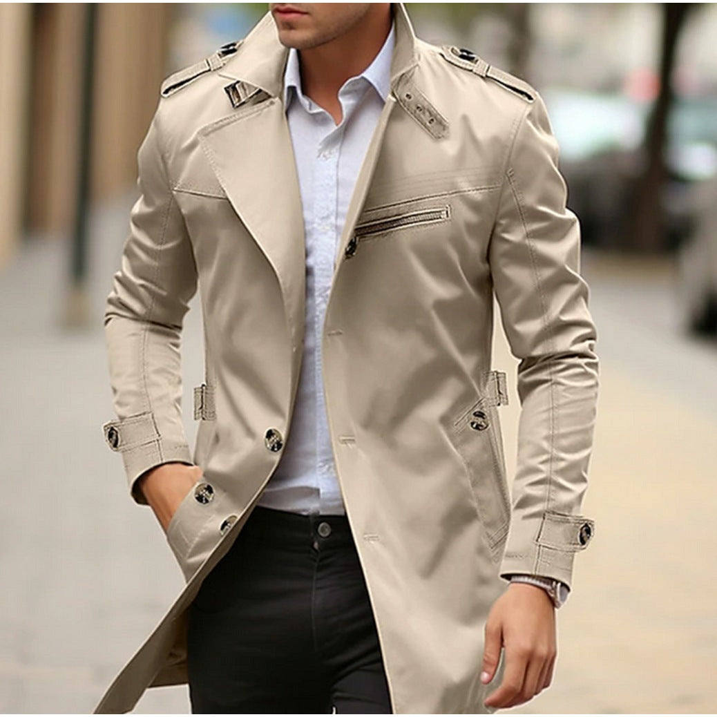 Trenchcoat Heren | Slim Fit | Waterafstotend | Epauletten