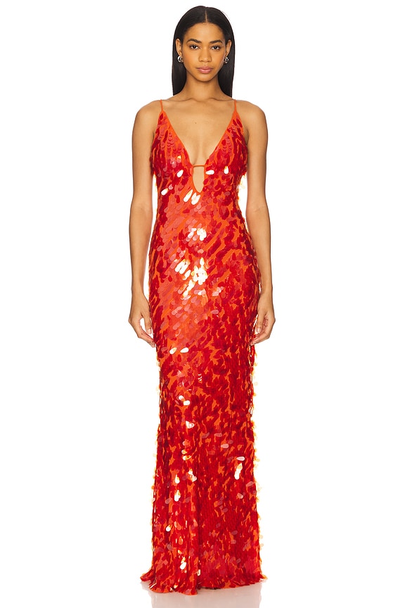 Feestjurk Dames | Pailletten | Open Rug | V-hals | Maxi-Boutique Moda