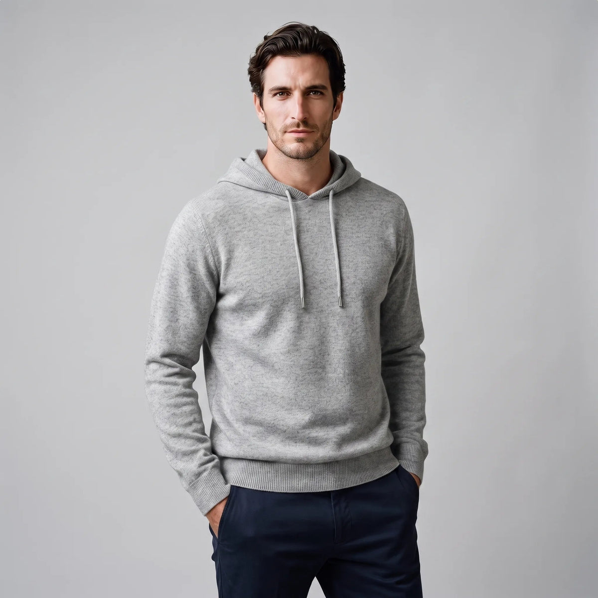 Gebreide Hoodie Heren | Fijngebreid | Trekkoord | Regular Fit
