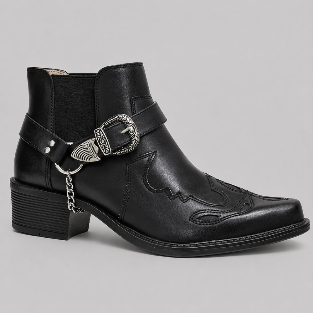 Cowboylaarzen Heren met Gesp en Ketting | Spitse Neus | 3 Kleuren