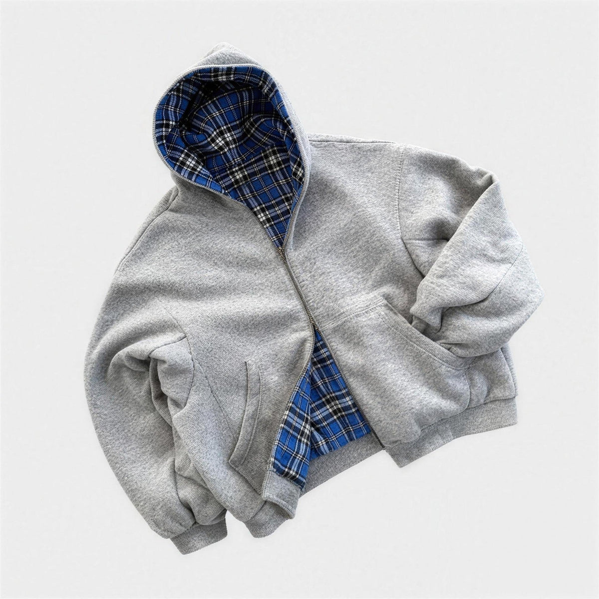 Omkeerbare Hoodie Heren | Rits | Oversized | Geruit