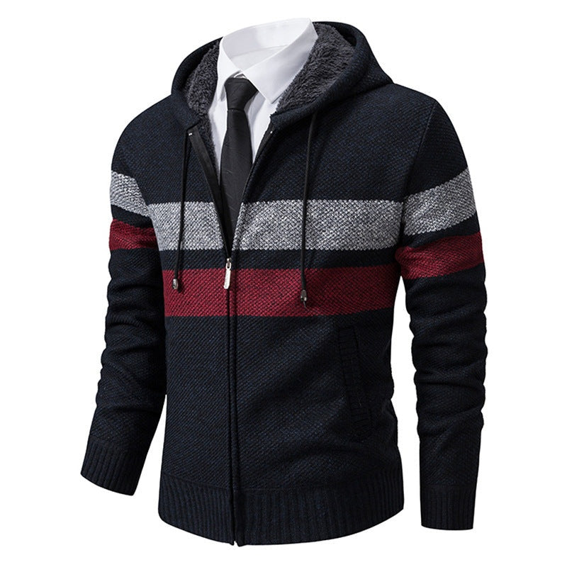 Gestreept Vest met Capuchon Heren | Teddyvoering | 5 Kleuren