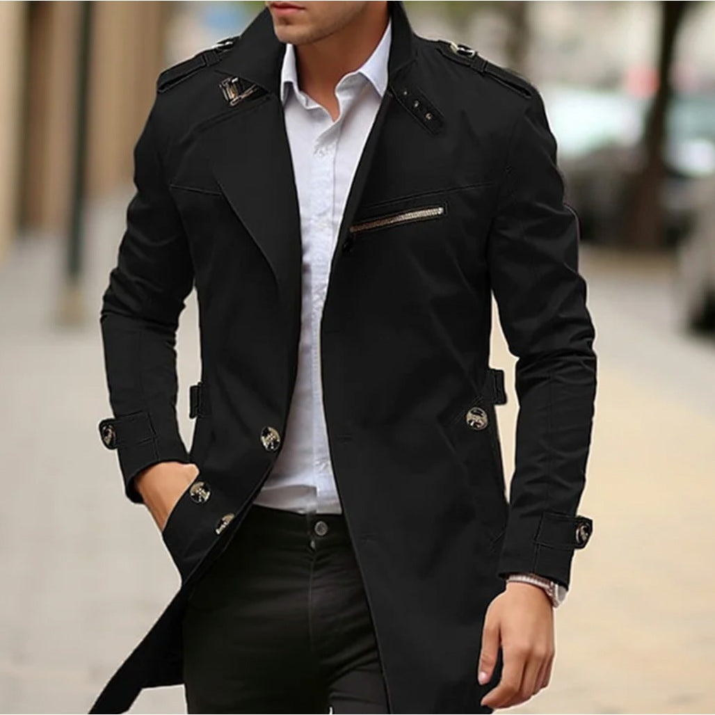 Trenchcoat Heren | Slim Fit | Waterafstotend | Epauletten