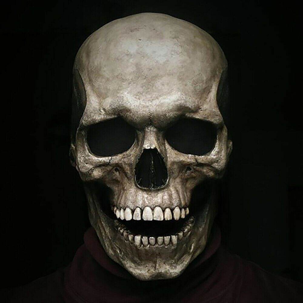 Doodskop Masker | Latex | Beweegbare Kaak | Volledig Hoofd