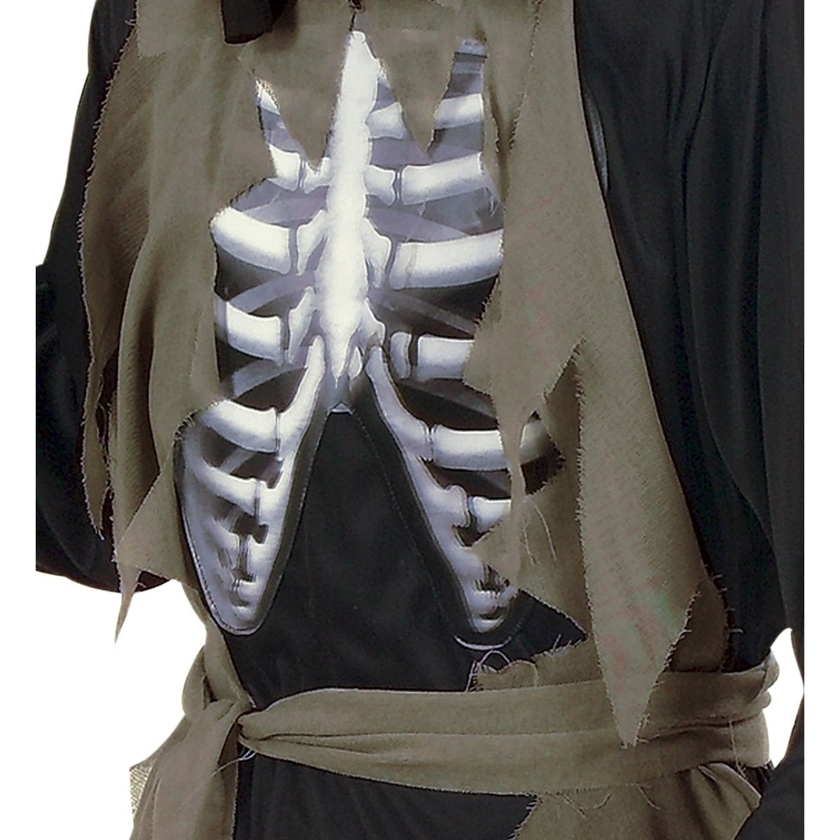 Zombie Gewaad Heren | Capuchon | Holografische Ribbenkast | Riem