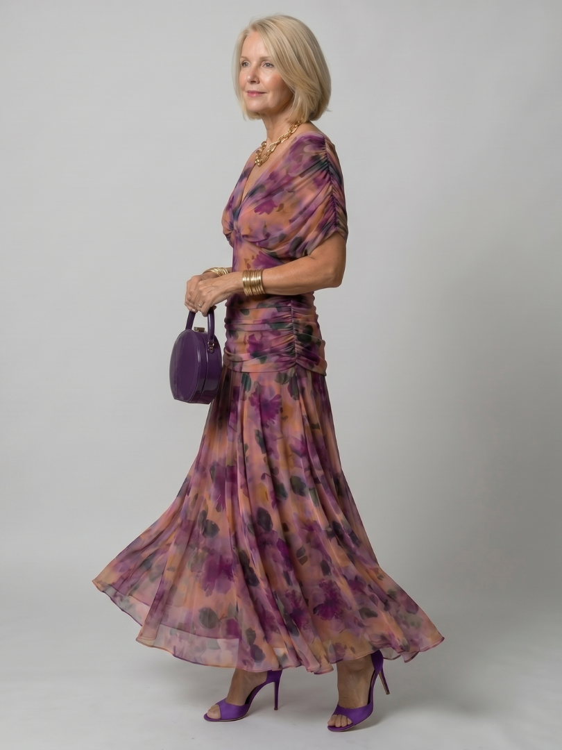 Bruiloft Gast Jurk | Maxi | Off-Shoulder | V-hals-Boutique Moda