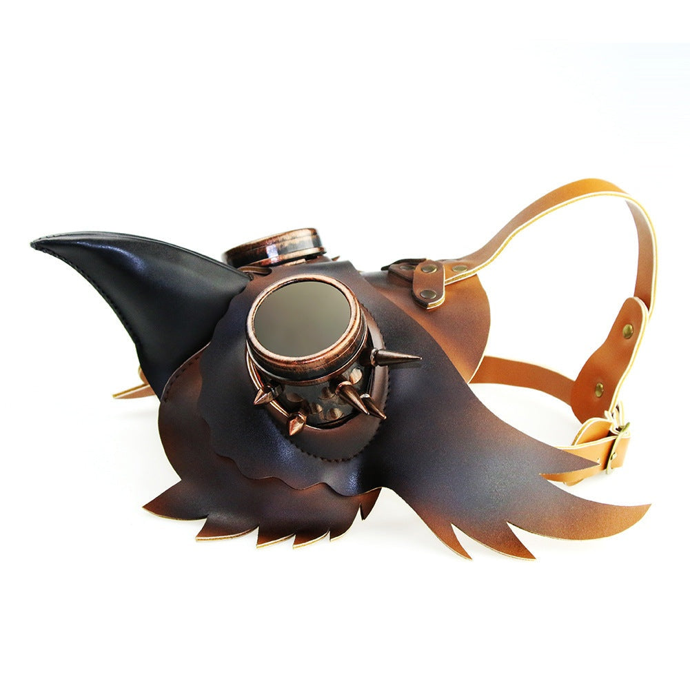 Uil Pestdokter Masker | Steampunk | Kunstleer | Brillenogen | Bruin
