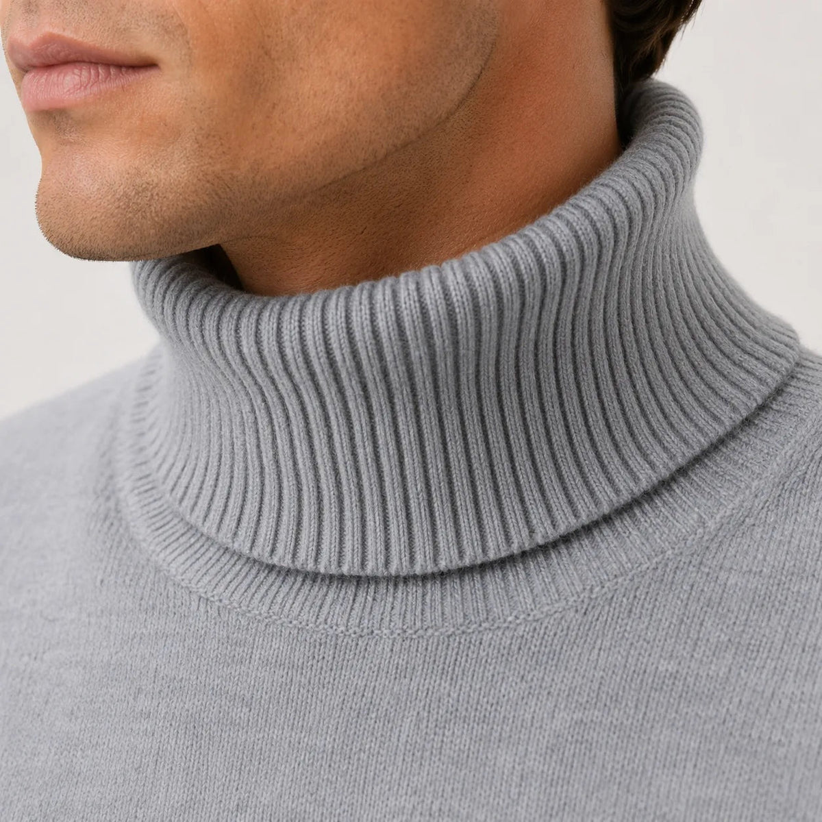 Gebreide Coltrui Heren | Geribde Col | Regular Fit | Fijngebreid