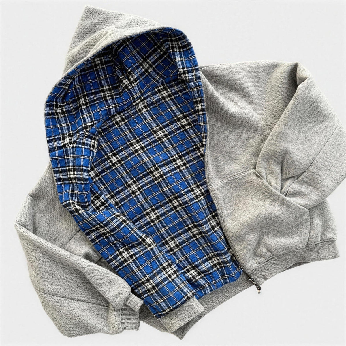 Omkeerbare Hoodie Heren | Rits | Oversized | Geruit
