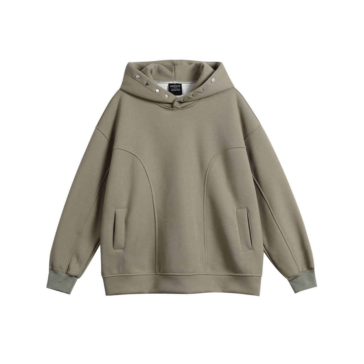 Oversized Hoodie Heren met Drukknopen | Paspelzakken | 3 Kleuren