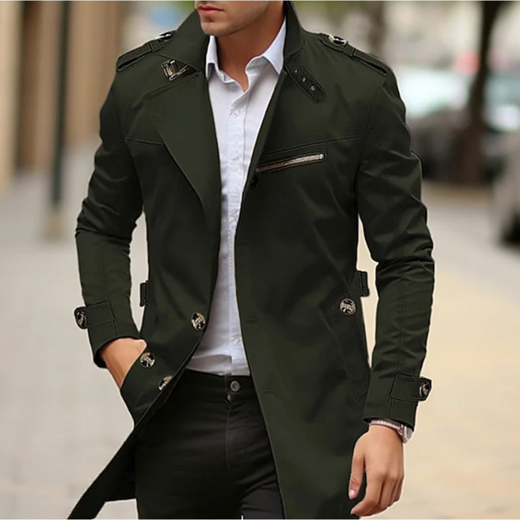 Trenchcoat Heren | Slim Fit | Waterafstotend | Epauletten