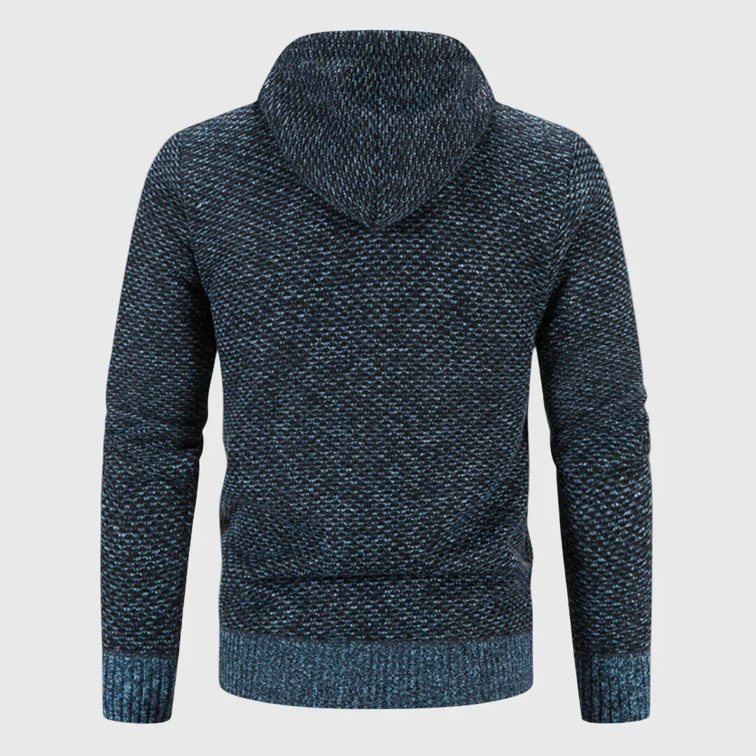 Gebreid Vest met Capuchon Heren | Gevoerd | Rits | Grof Breisel