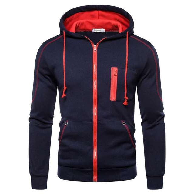 Hoodie Vest Heren met Contrastdetails | Borstzak | 5 Kleuren