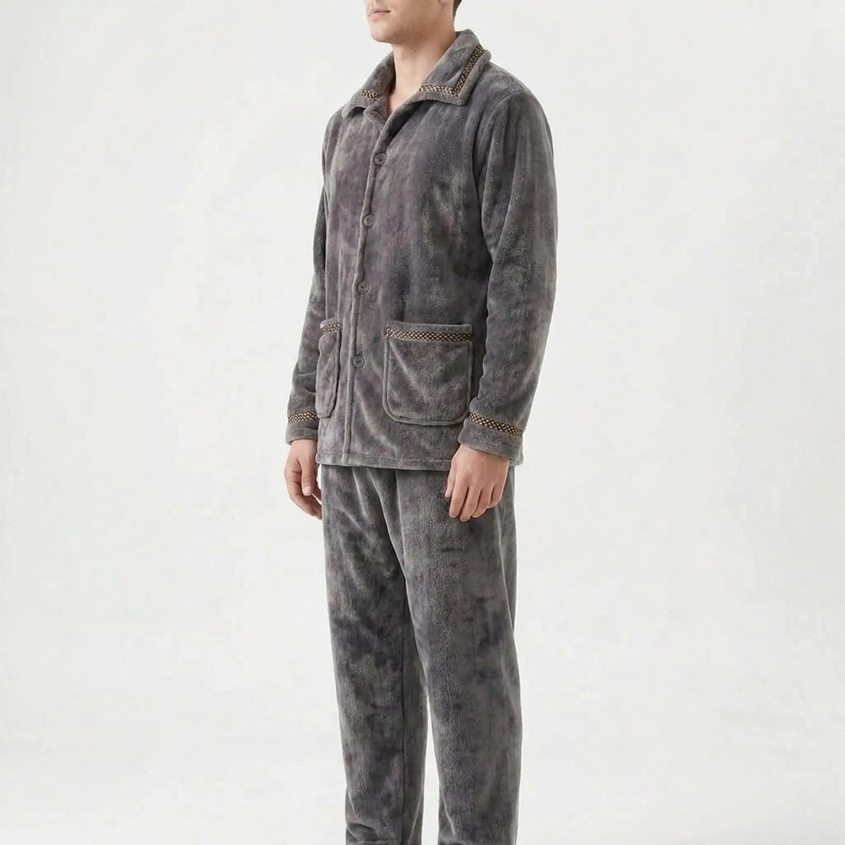Fleece Pyjama Heren met Kraag | Knoopsluiting | 7 Varianten