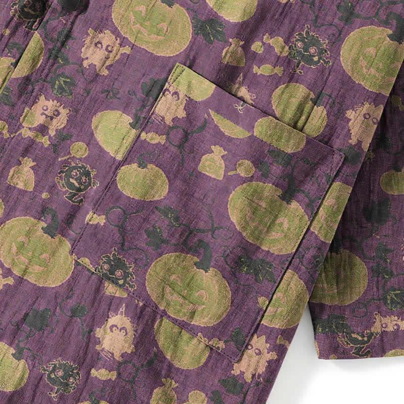Pompoen Kimono Pyjamaset Heren | Monstertjes | Paars of Groen