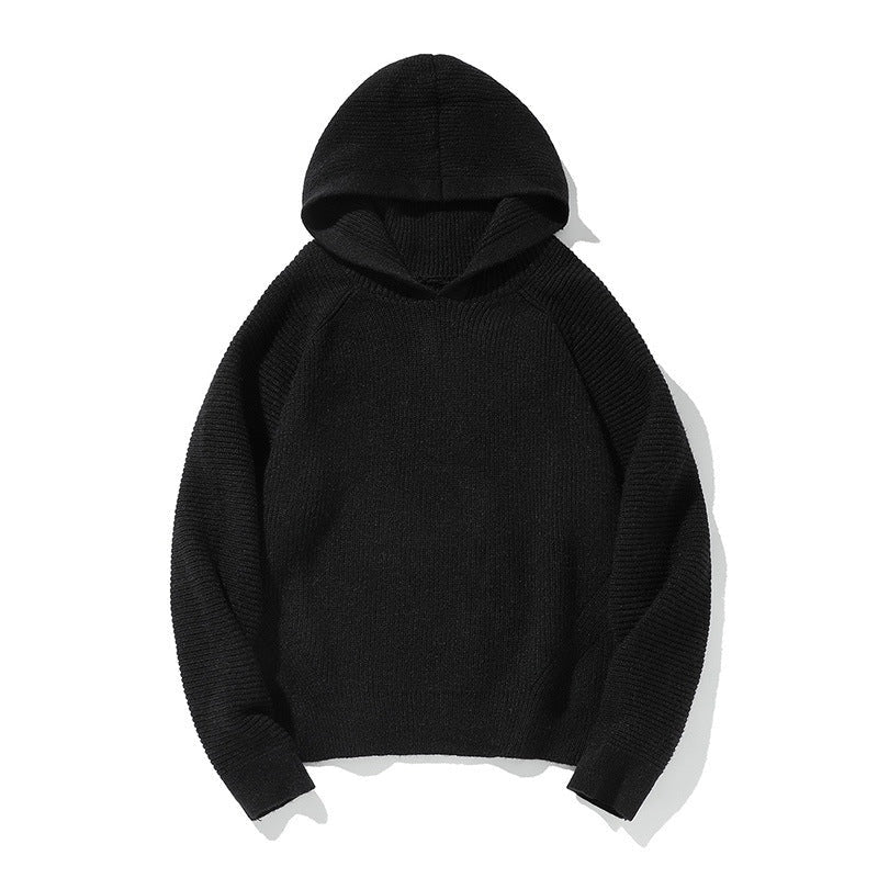 Gebreide Raglan Hoodie Heren | Ribmouwen | 3 Kleuren